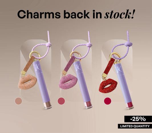 ALT+K Tinted Skincare charms collection back in stock featuring Pretty Iconic, Pretty Pretty, and Pretty Extra shades with 25% off for a limited time.