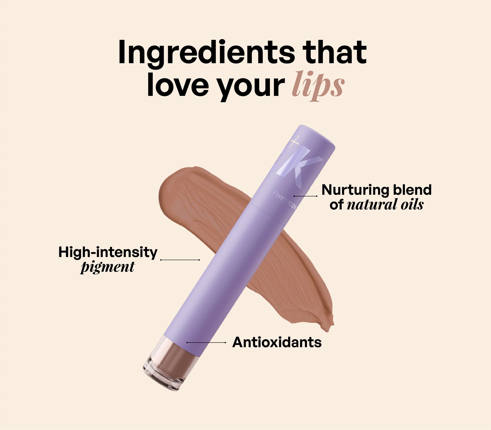 ALT+K Beauty Colour Intense Lip Gloss featuring high-intensity pigment, nurturing blend of natural oils and antioxidants for lip care