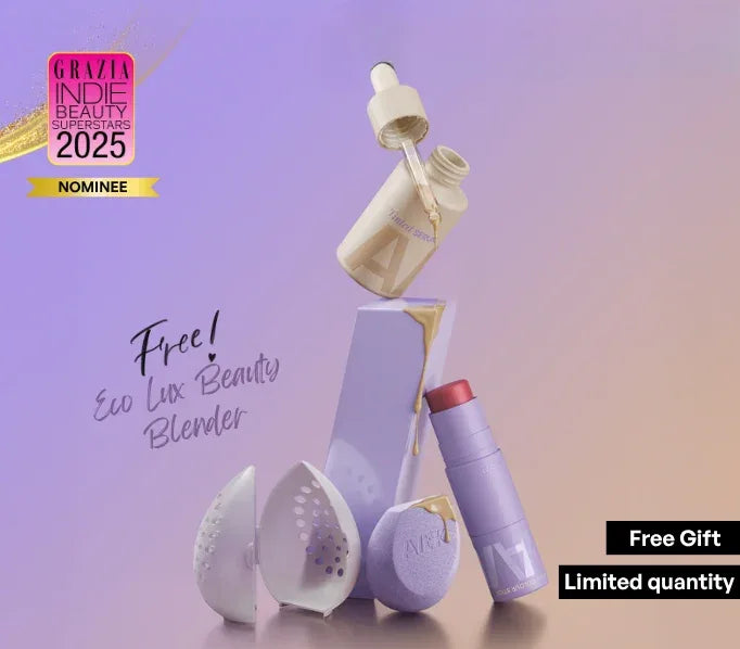 ALT+K Tinted Skincare serum foundation and multipurpose colour stick with a free Beauty Blender gift, limited-time offer, Grazia India Beauty Superstars 2025 Nominee.