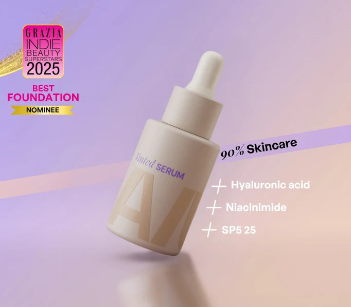 ALT+K Tinted Skincare serum foundation with 90% skincare, Hyaluronic Acid, Niacinamide, and SPF 25, Grazia India Beauty Superstars 2025 Best Foundation Nominee.