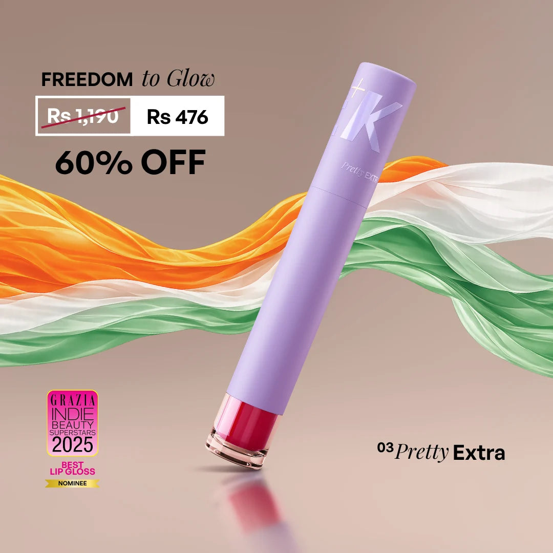ALT+K Beauty Colour Intense Lip Gloss in Pretty Extra shade with Freedom Sale 60% off offer for glossy hydrated lips