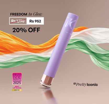 ALT+K Beauty Colour Intense Lip Gloss in Pretty Iconic shade with Freedom Sale 20% off offer for glossy hydrated lips
