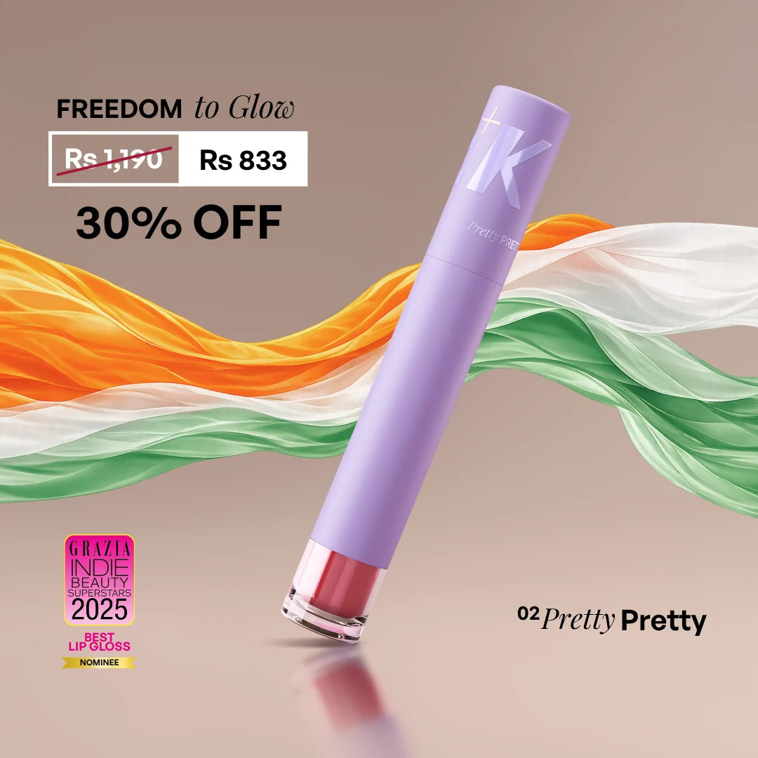 ALT+K Beauty Colour Intense Lip Gloss in Pretty Pretty shade with Freedom Sale 30% off offer for glossy hydrated lips